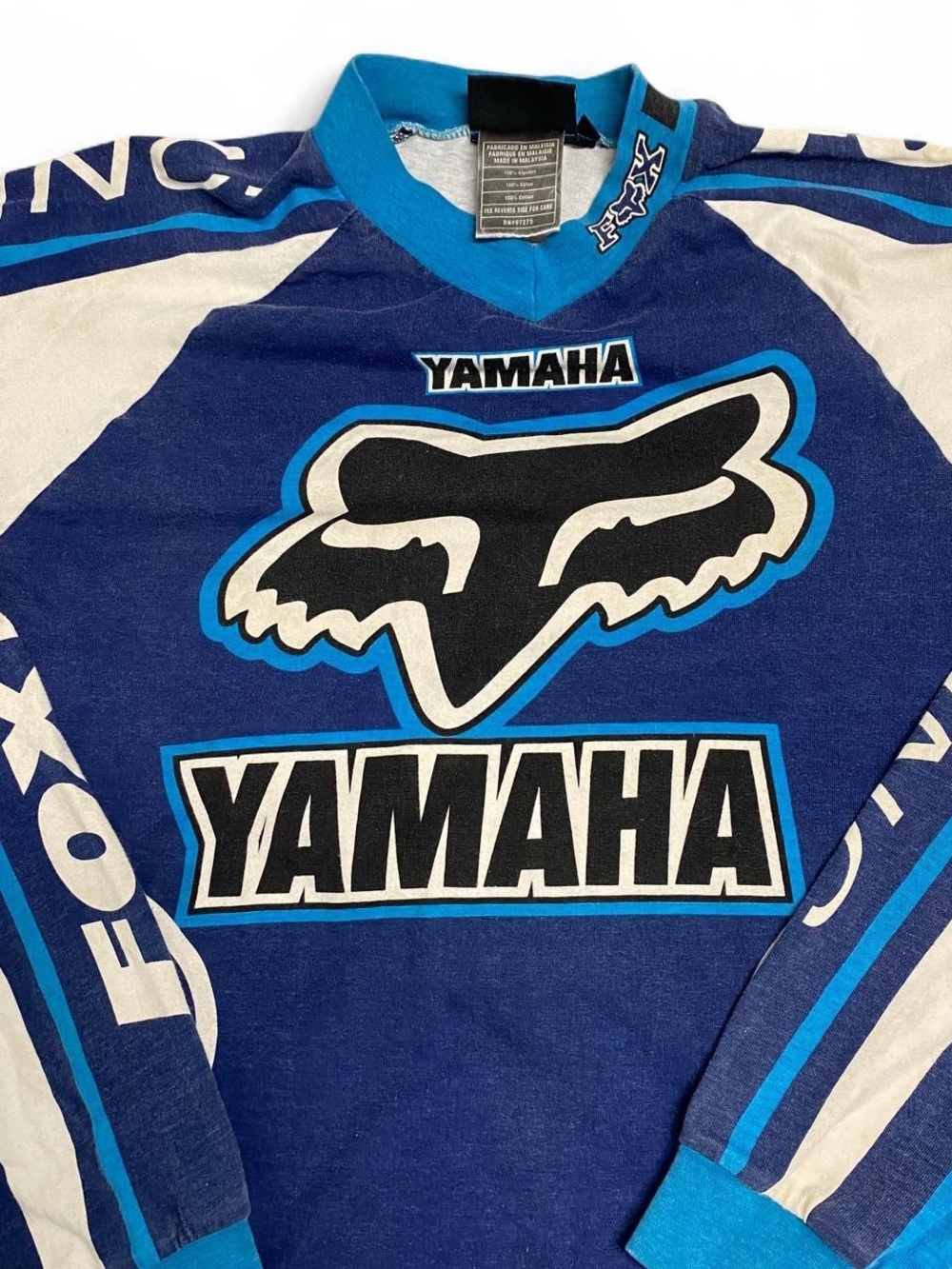 Y2K fox racing Yamaha navy teal dirtbike jersey